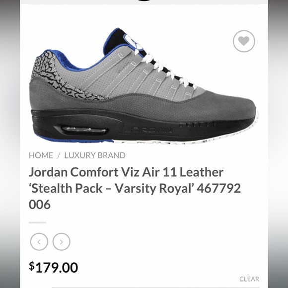 Jordan Comfort Viz Air 11 Leather Stealth Pack-Varsity Royal. Size 11.5 - Picture 6 of 8